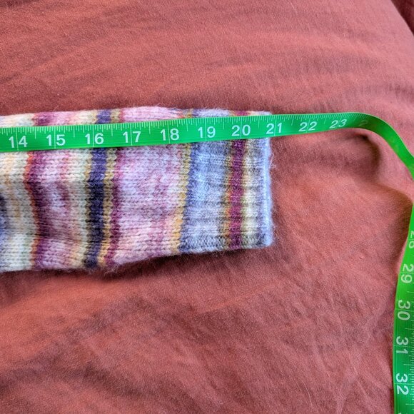 Fatface Kids Girls 11 12 yrs Striped Cozy Pink Purple Sweater Dress Wool Blend - Picture 8 of 9